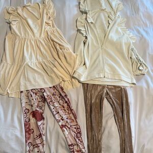 Joyfolie Cream and Tan Kids Matching Sets